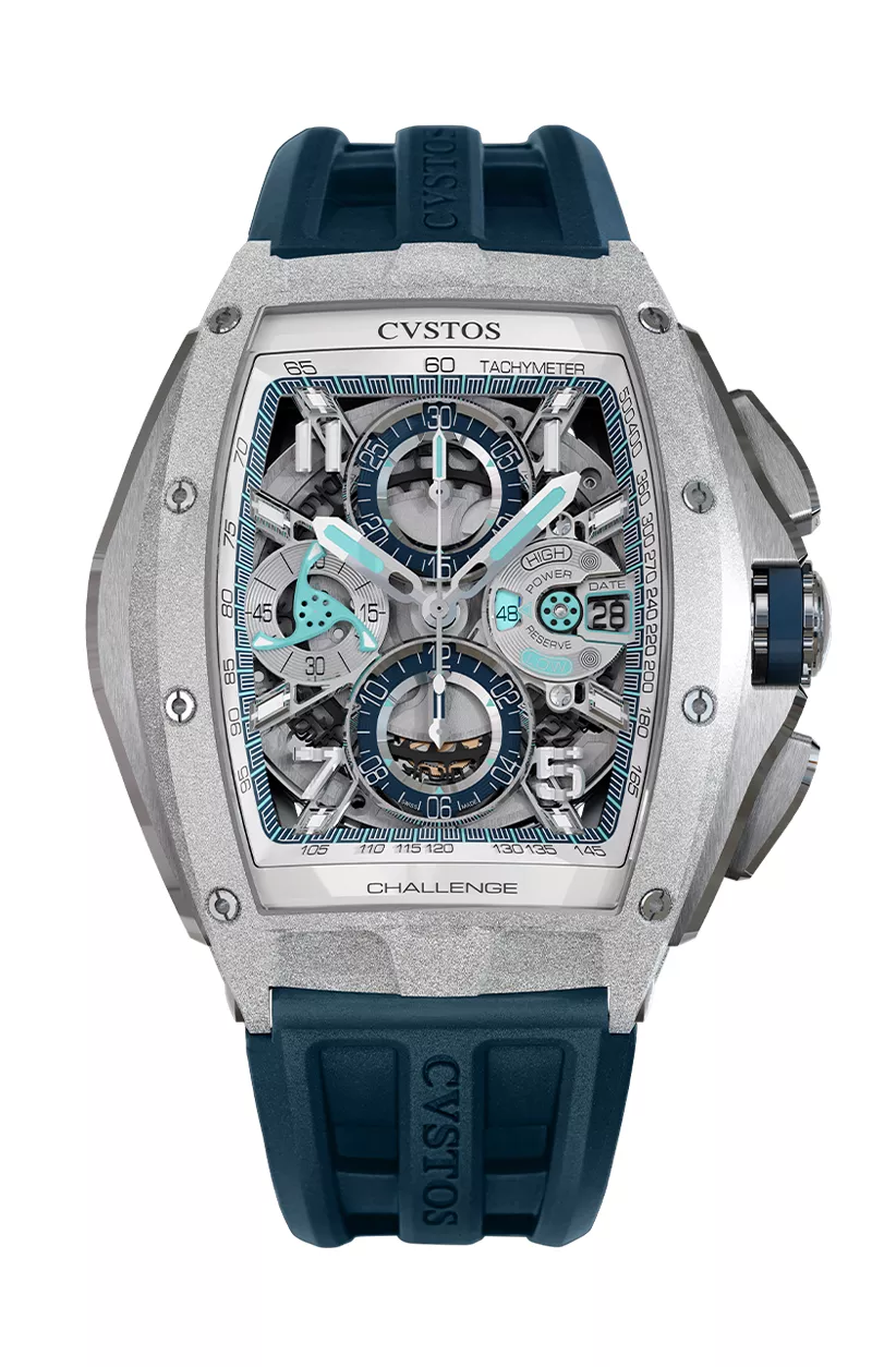 CHALLENGE III CHRONO/FROSTED STEEL WHITE-BLUE DIAL