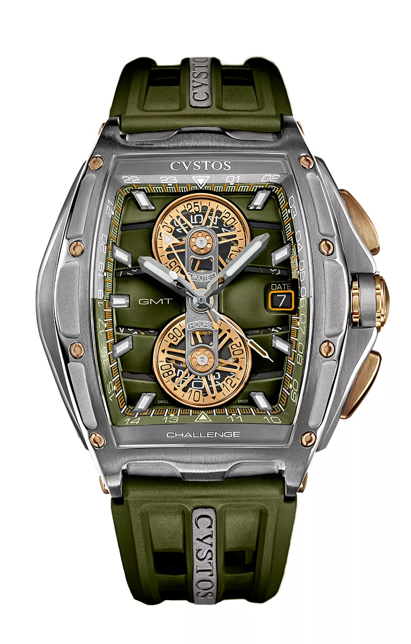 Chrono GMT Grey Steel/Kaki Back