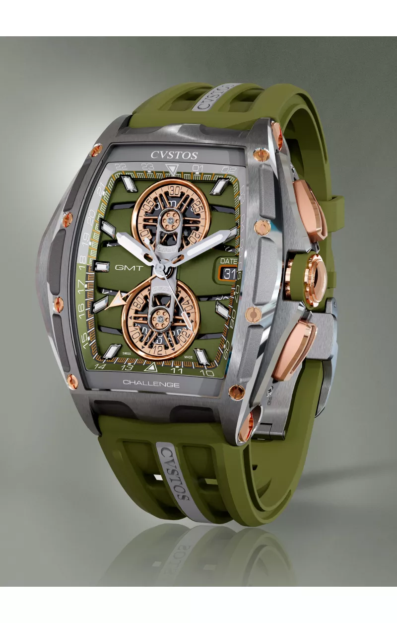 Chrono GMT Grey Steel/Kaki Back