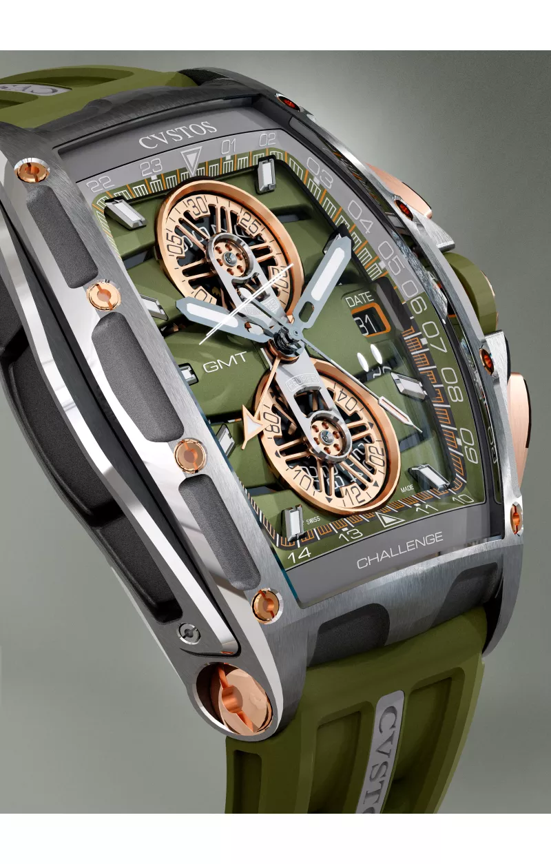 Chrono GMT Grey Steel/Kaki Back