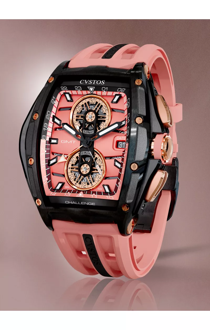 Chrono GMT Black Steel / Salmon Back