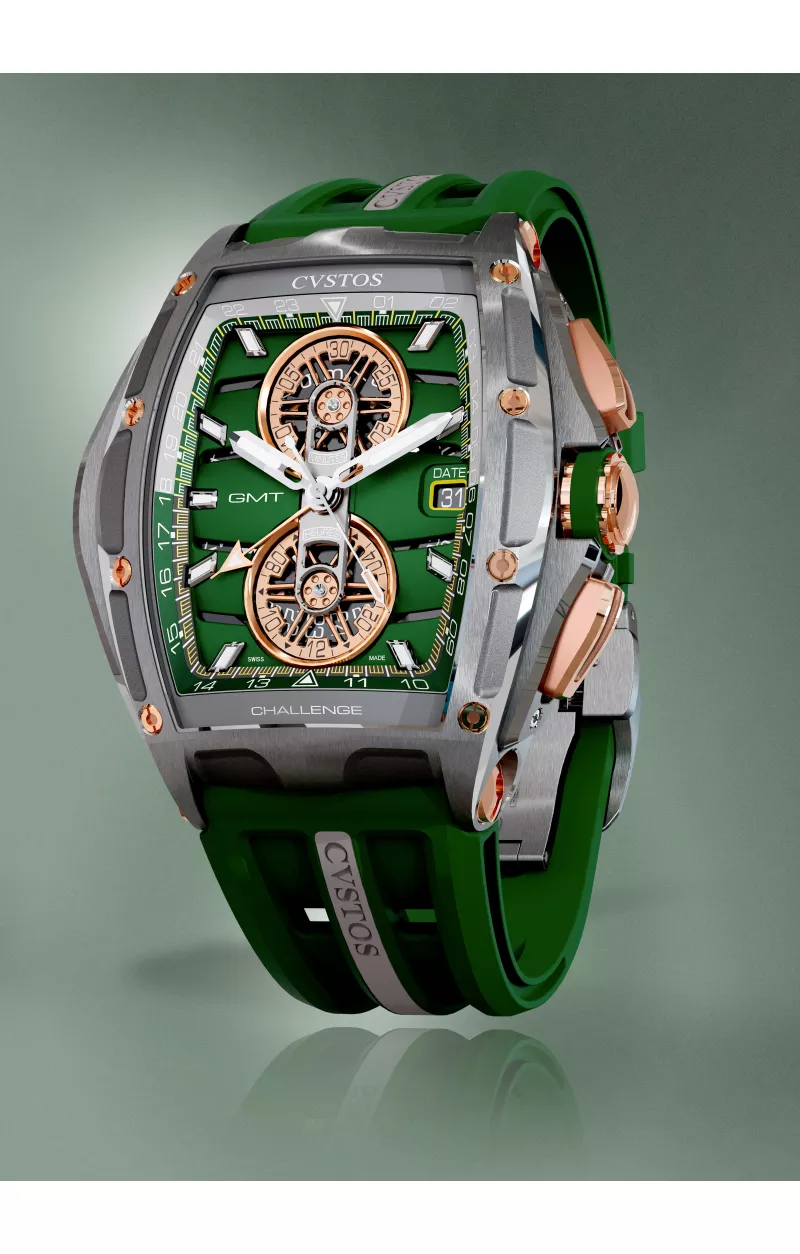 Chrono GMT Steel / Green Dial Amb