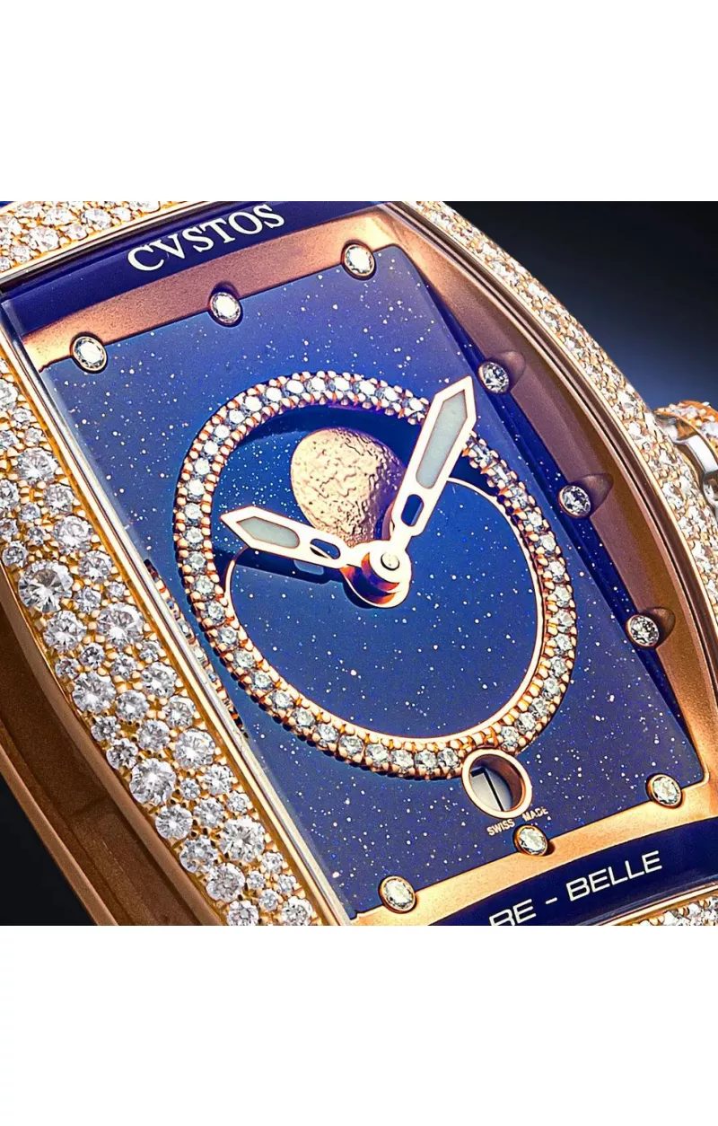 Re-Belle Moon 5N Red Gold / Diamond Snow Setting Blue Aventurine