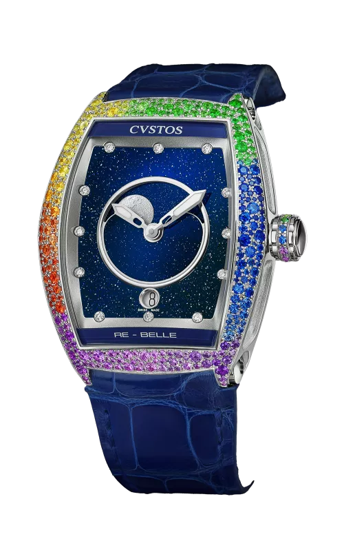 Cvstos the Time Keeper - Re-Belle Moon Steel / Rainbow Snow Setting Blue Aventurine