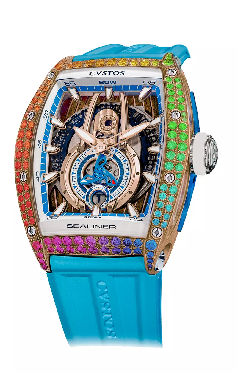 Cvstos the Time Keeper - Sealiner PS Bicolor 5N Red Gold / Skyblue / 2 Row Rainbow