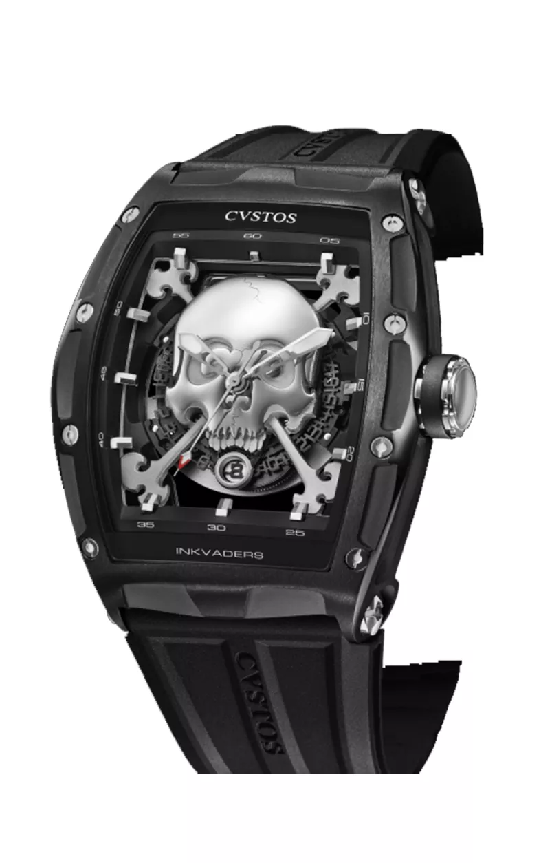 Cvstos the Time Keeper - Jetliner Skull Inkvaders Black Steel / Titanium