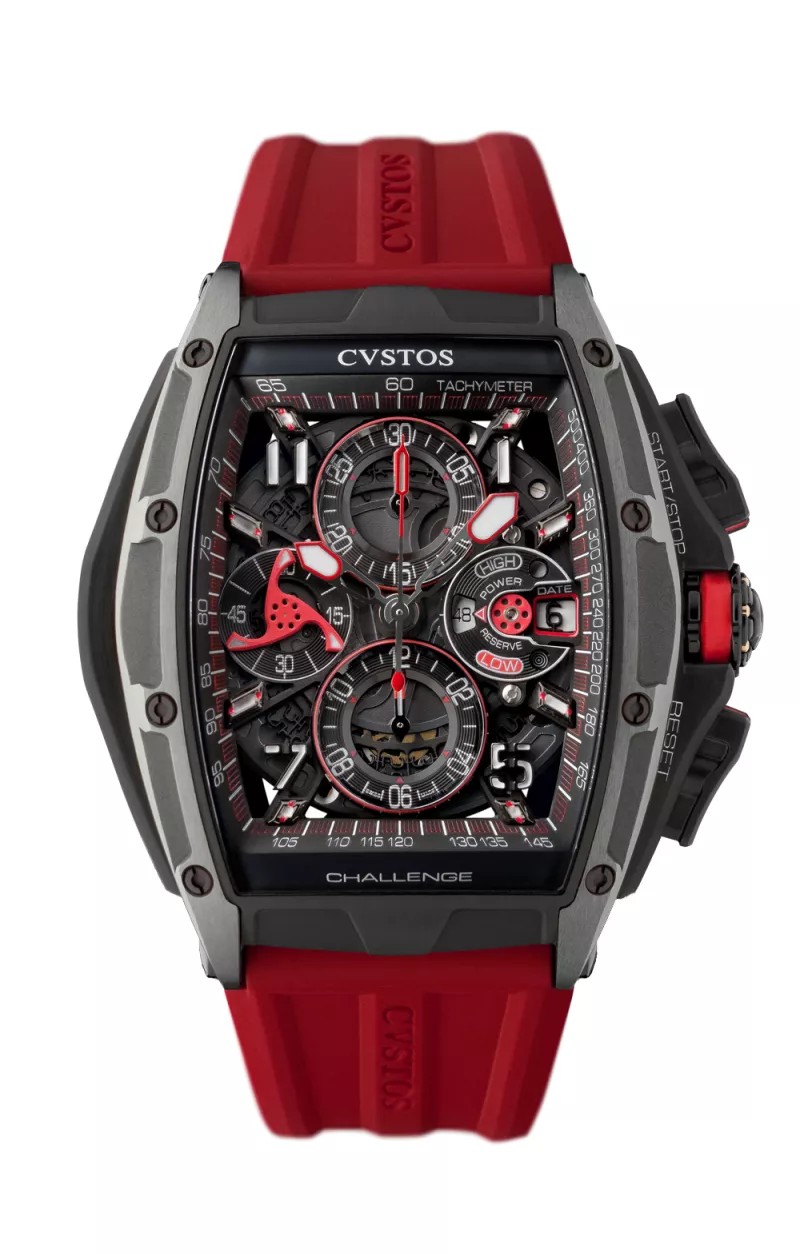 Cvstos the Time Keeper - Chrono Grey Brancard Black Titanium / Black & Red