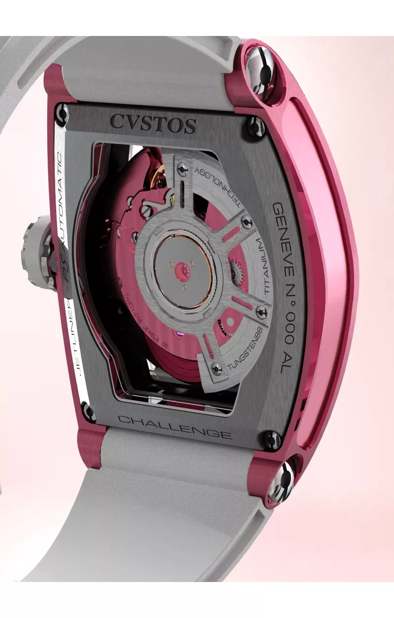 CHALLENGE THIRTY6 JETLINER PS PINK ALU/WHITE DIAL/PINK MVT Dos