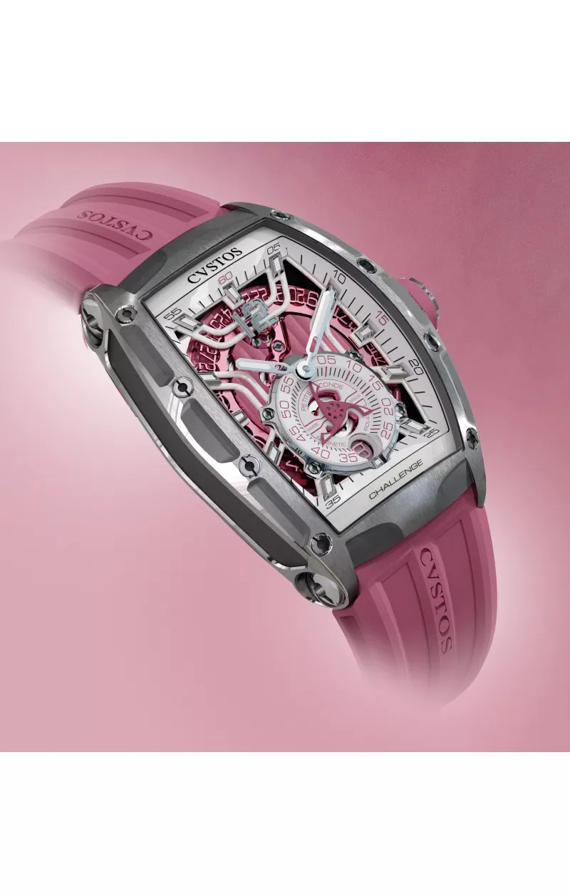 CHALLENGE THIRTY6 JETLINER PS STEEL/WHITE DIAL/PINK MVT 2
