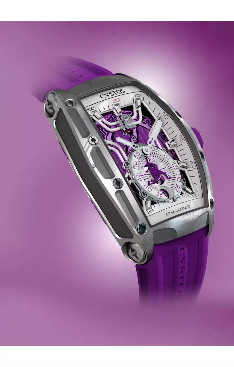 CHALLENGE THIRTY6 JETLINER PS STEEL/ WHITE DIAL/PURPLE MVT 2