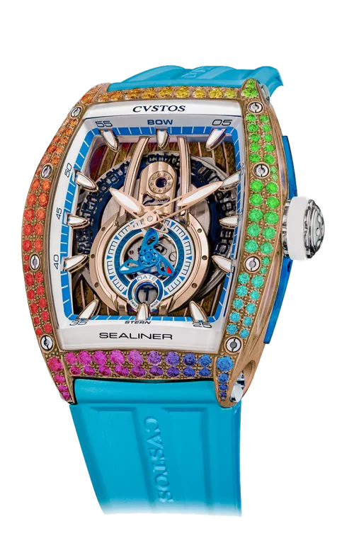 Cvstos the Time Keeper - Sealiner PS Bicolor 5N Red Gold / Skyblue / 2 Row Rainbow