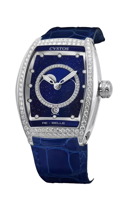 Cvstos the Time Keeper - Re-Belle Moon Steel / Diamond 1 Row Blue Aventurine