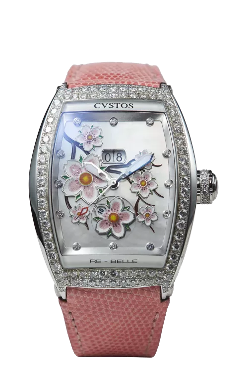 vstos the Time Keeper - Re-Belle Sakura Steel / Diamond 1 Row White MOP